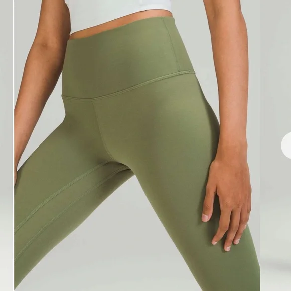 Lululemon Align High-Rise Crop 23" Green Twill Size 6 - Picture 2 of 6